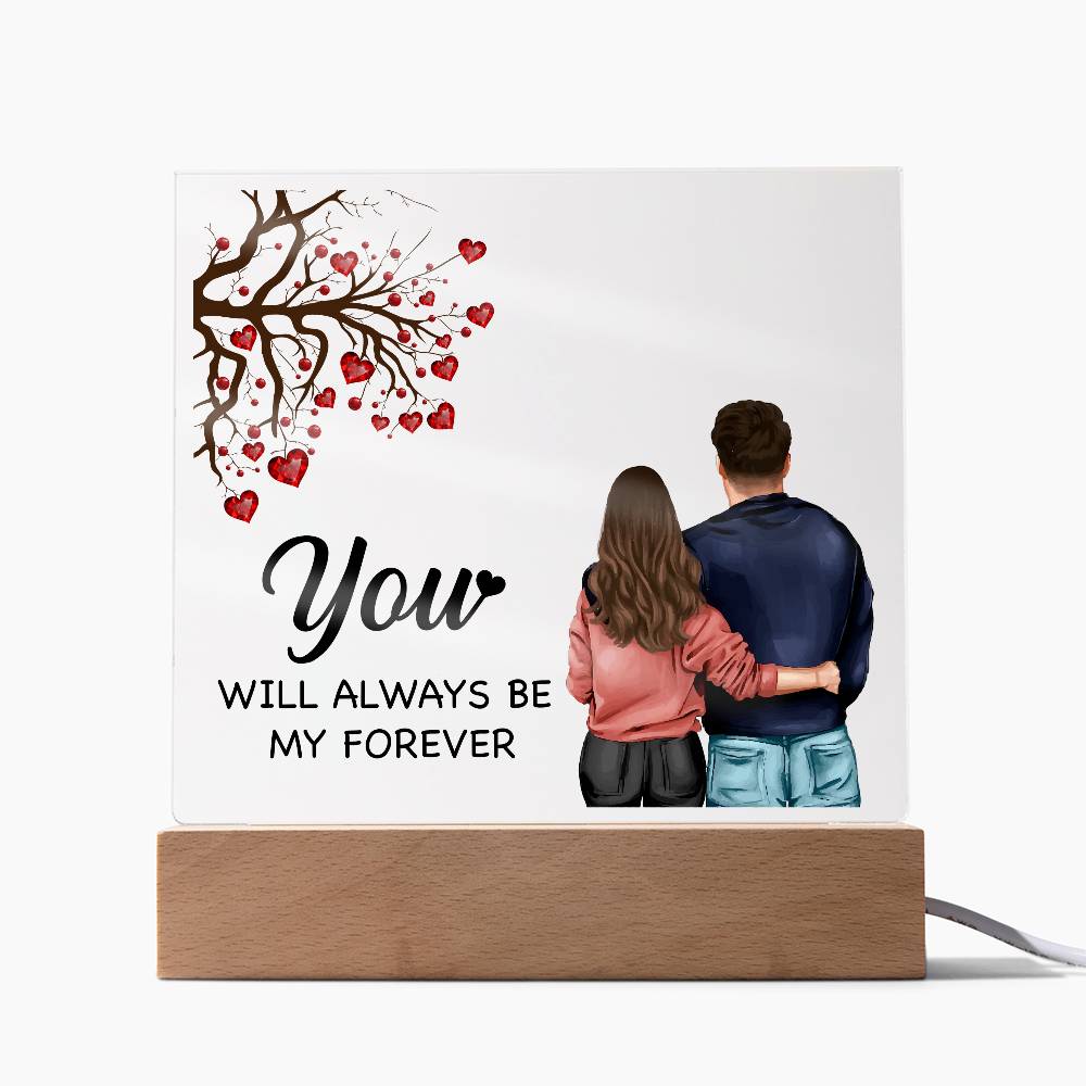 Love My Forever Printed Square Shaped Acrylic Plaque-Express Your Love Gifts