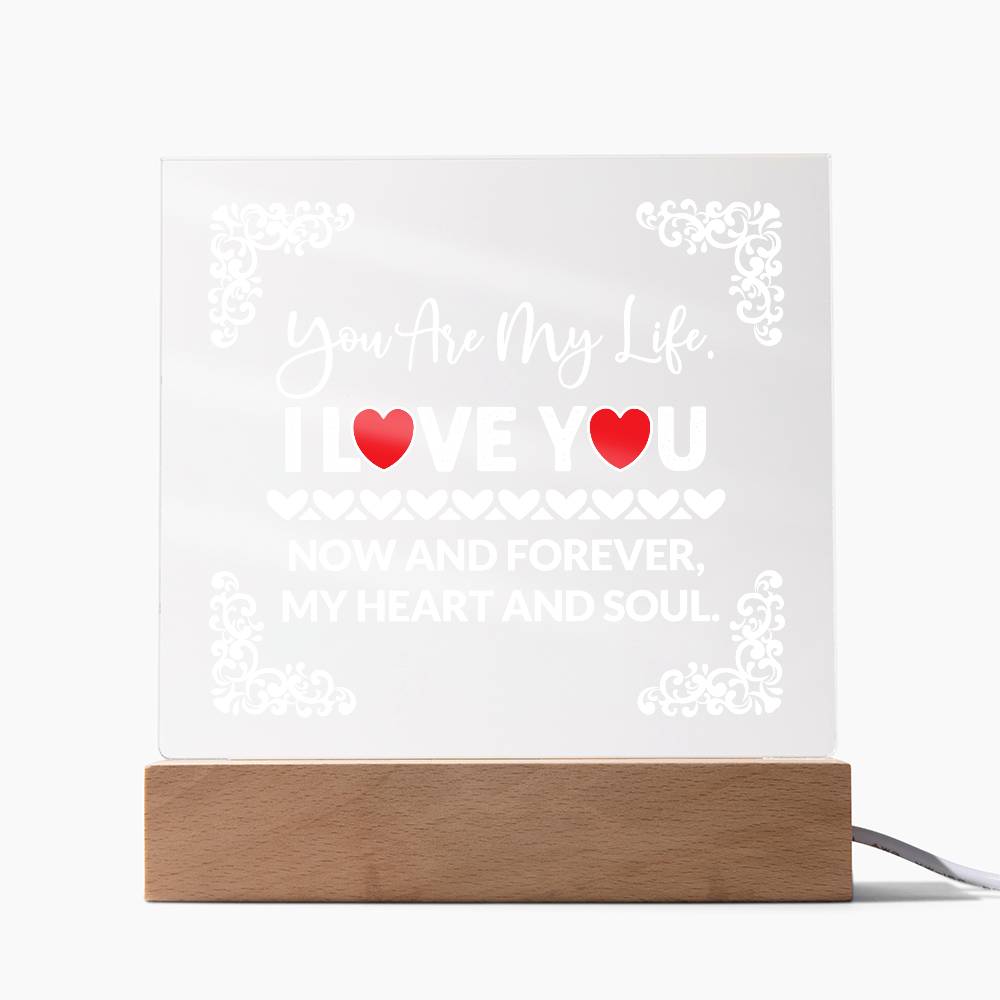 You Are My Life Printed Square Shaped Acrylic Plaque-Express Your Love Gifts