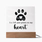 Paw Print Printed Square Shaped Acrylic Plaque-Express Your Love Gifts