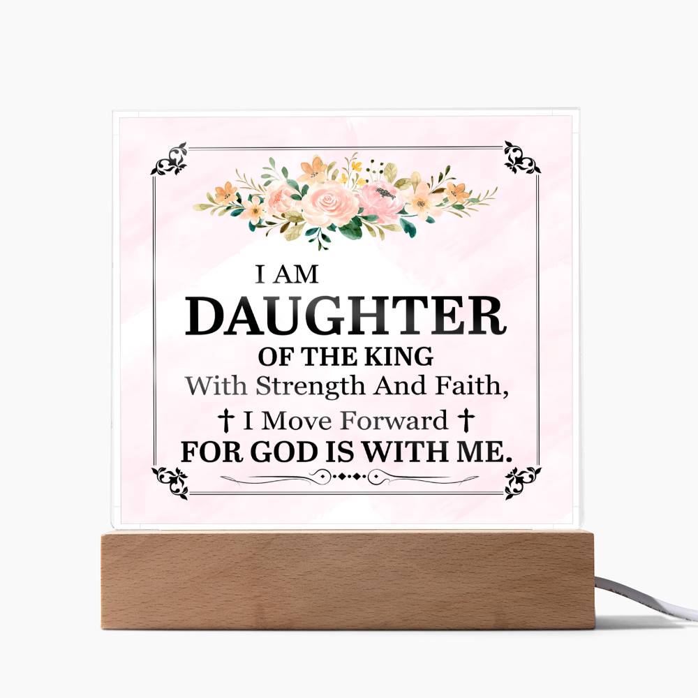 Personalized To My Daughter I Am Daughter of the King Printed Square Shaped Acrylic Plaque-Express Your Love Gifts
