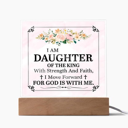 Personalized To My Daughter I Am Daughter of the King Printed Square Shaped Acrylic Plaque-Express Your Love Gifts
