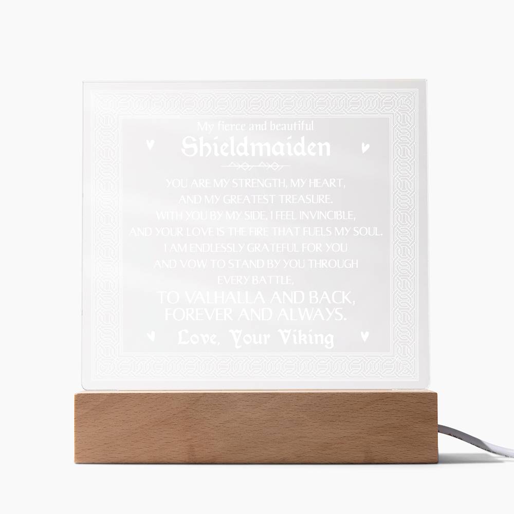 Shieldmaiden Printed Square Shaped Acrylic Plaque-Express Your Love Gifts