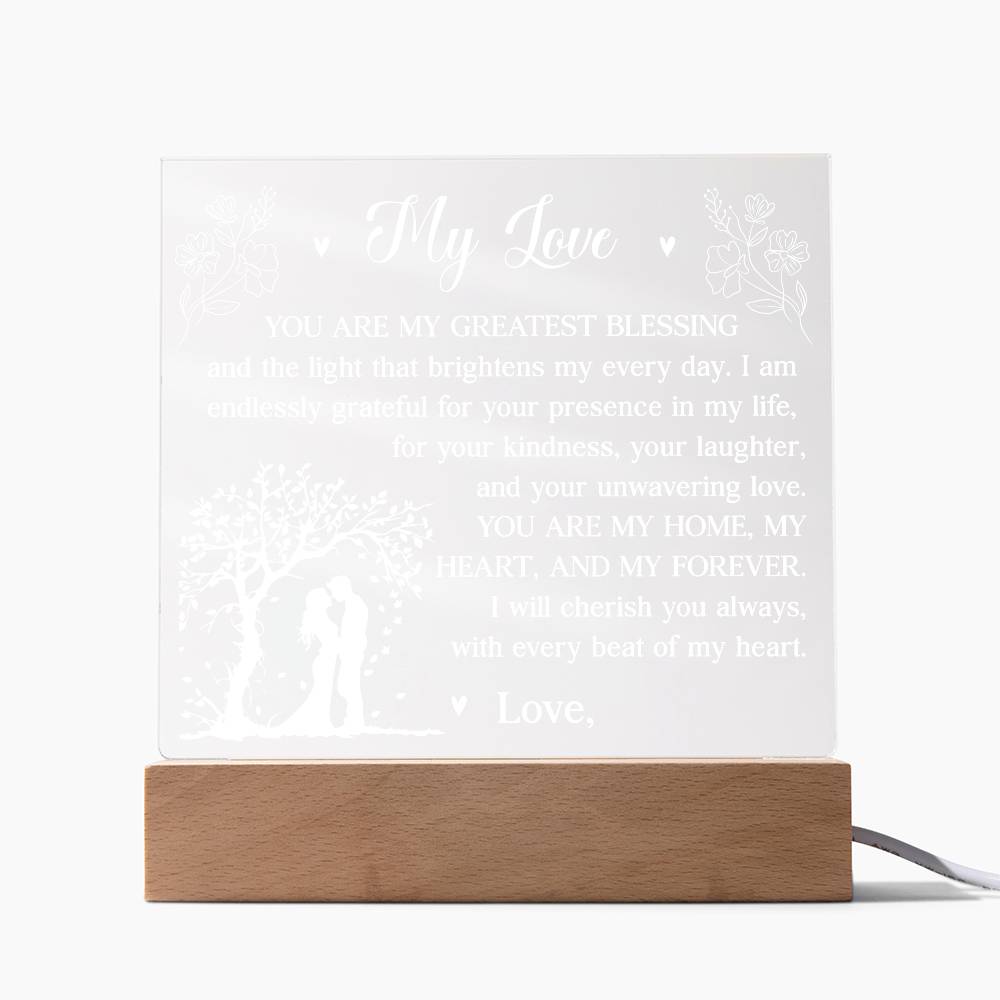 You Are My Greatest Blessing Printed Square Shaped Acrylic Plaque-Express Your Love Gifts