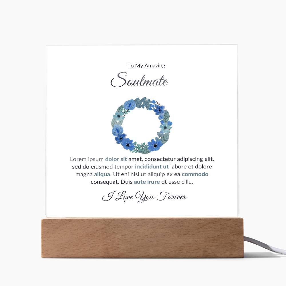 To My Soulmate Lorem Ipsum Dolor Printed Square Shaped Acrylic Plaque-Express Your Love Gifts
