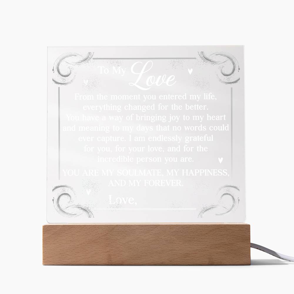 Personalized You Are My Soulmate Printed Square Shaped Acrylic Plaque-Express Your Love Gifts