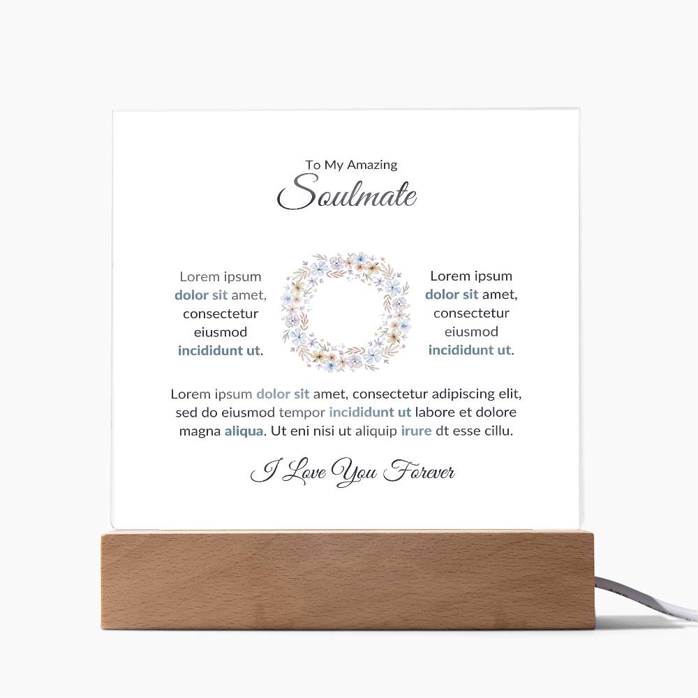 To My Soulmate Magna Aliqua Printed Square Shaped Acrylic Plaque-Express Your Love Gifts