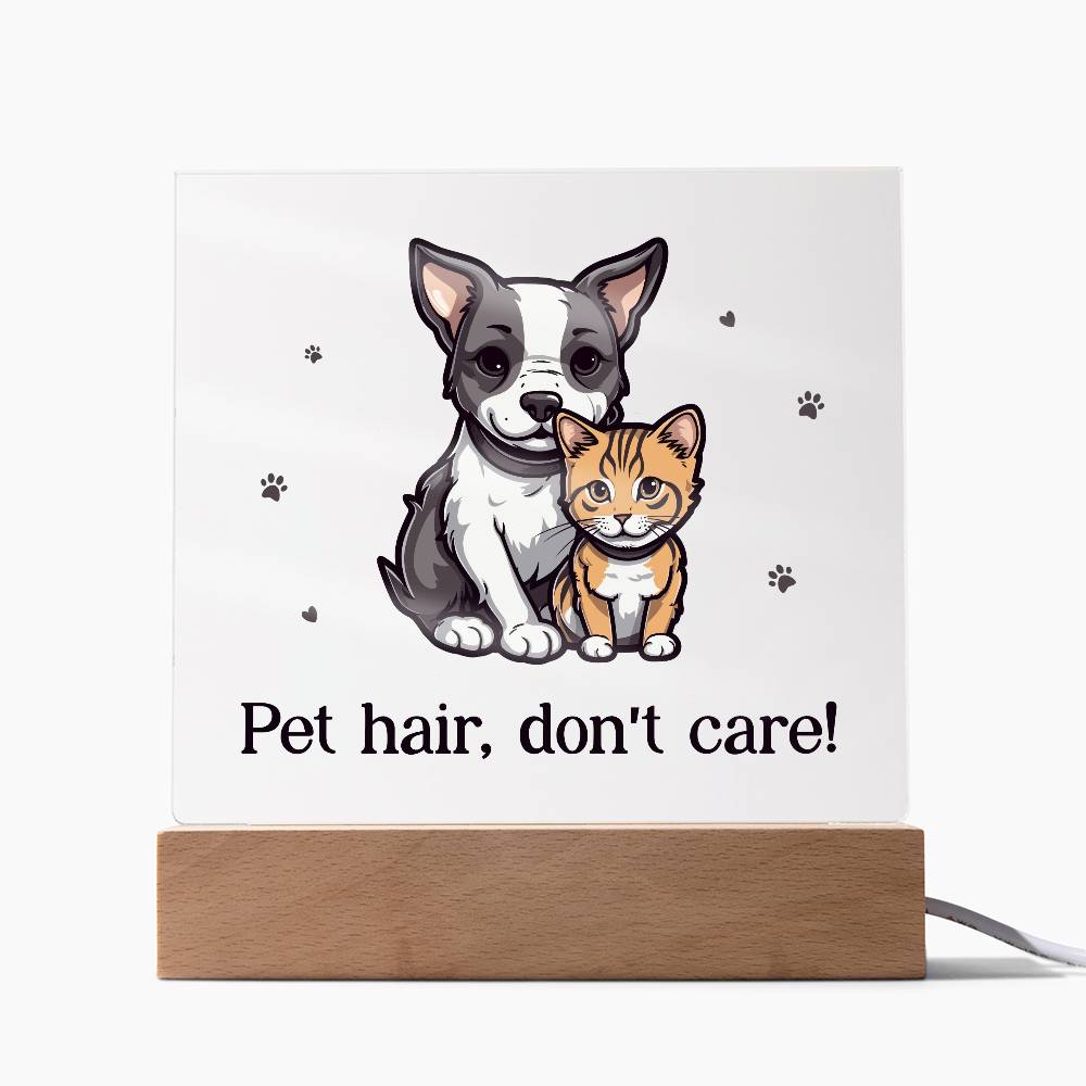 Pet Hair Don't Care! Printed Square Shaped Acrylic Plaque-Express Your Love Gifts