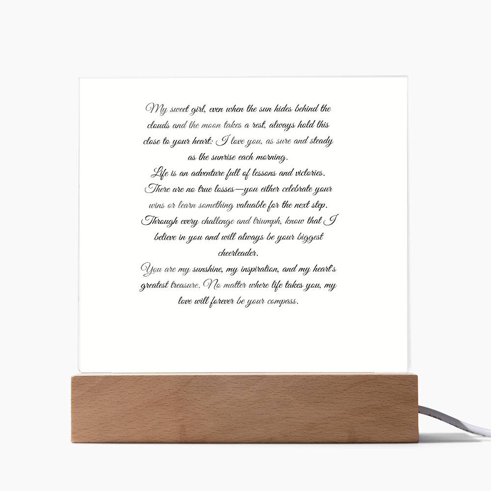 My Sweet Girl Printed Square Shaped Acrylic Plaque-Express Your Love Gifts
