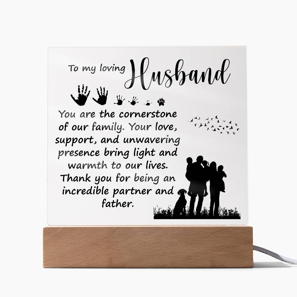 Dad Loving Husband Printed Square Shaped Acrylic Plaque-Express Your Love Gifts