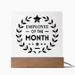 Employee Of The Month Printed Square Shaped Acrylic Plaque-Express Your Love Gifts