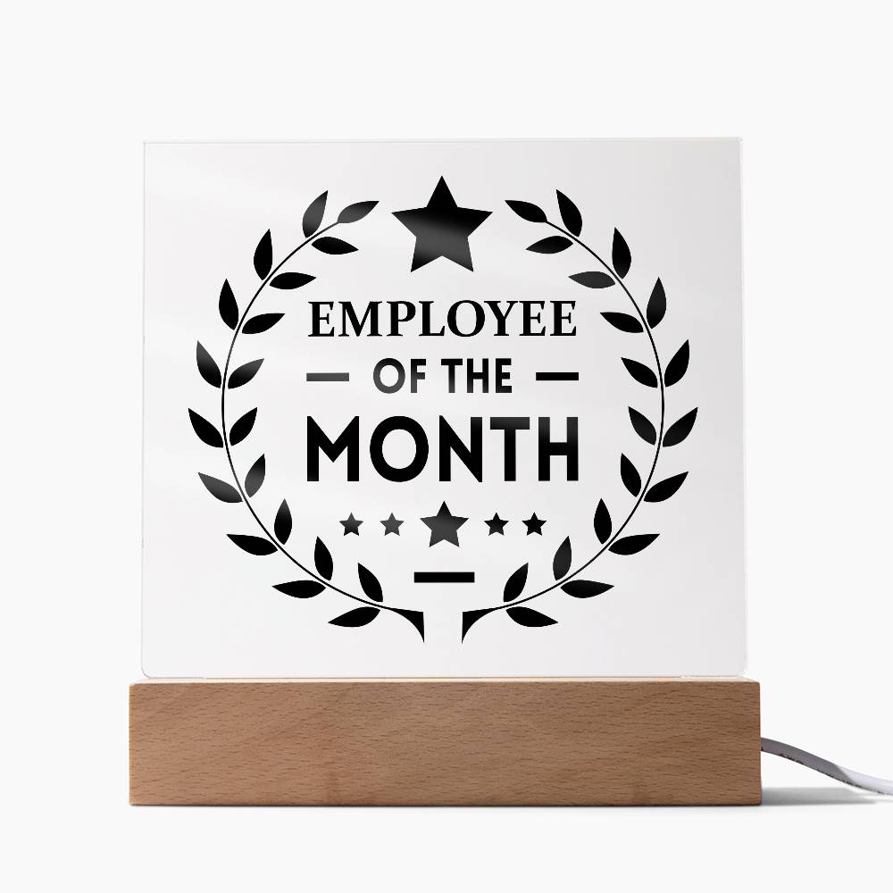 Employee Of The Month Printed Square Shaped Acrylic Plaque-Express Your Love Gifts