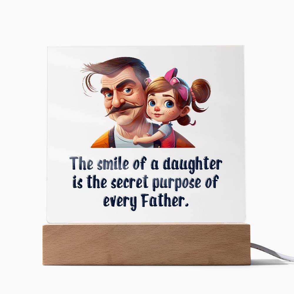 The Smile of a Daughter Printed Square Shaped Acrylic Plaque-Express Your Love Gifts