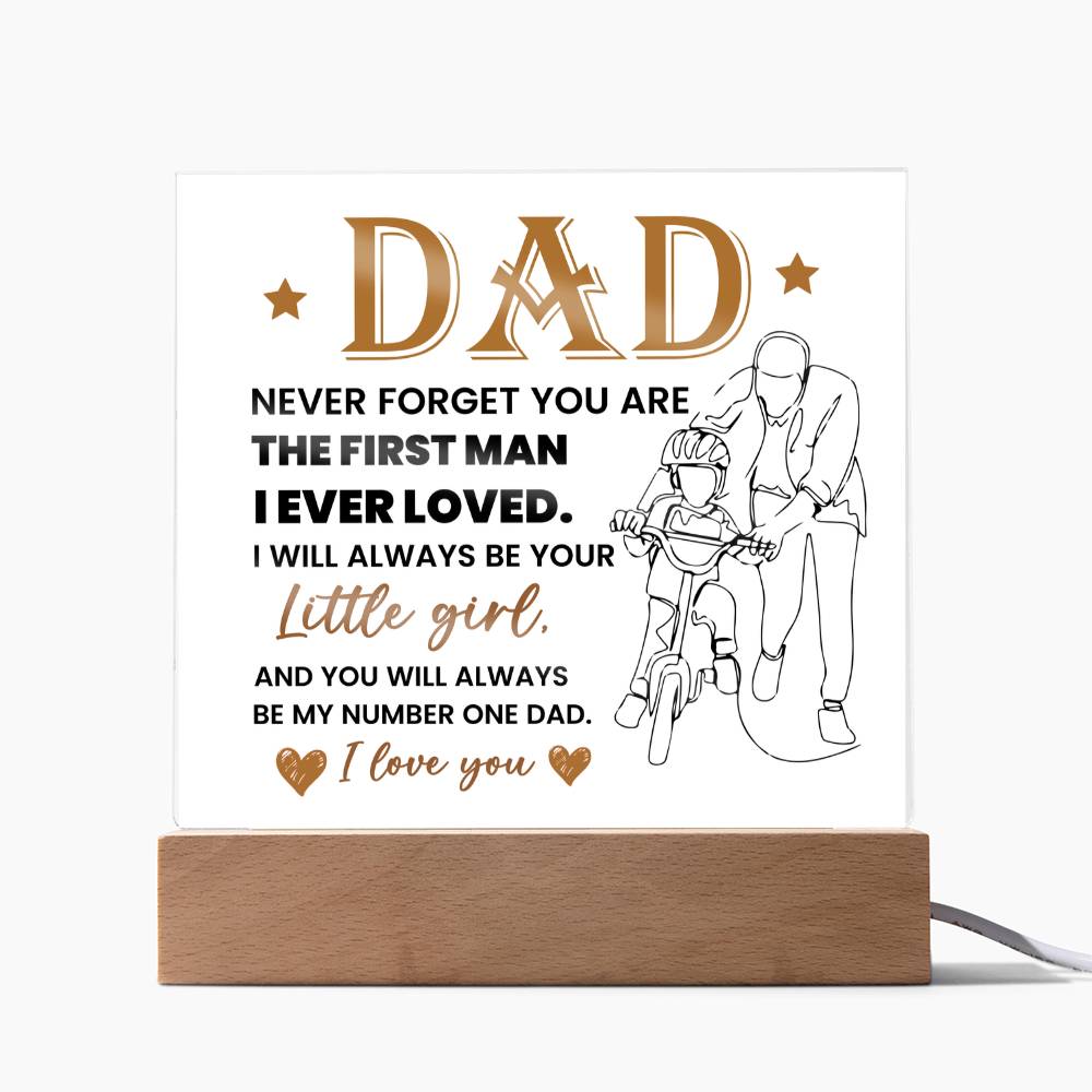 Dad Never Forget Printed Square Shaped Acrylic Plaque-Express Your Love Gifts