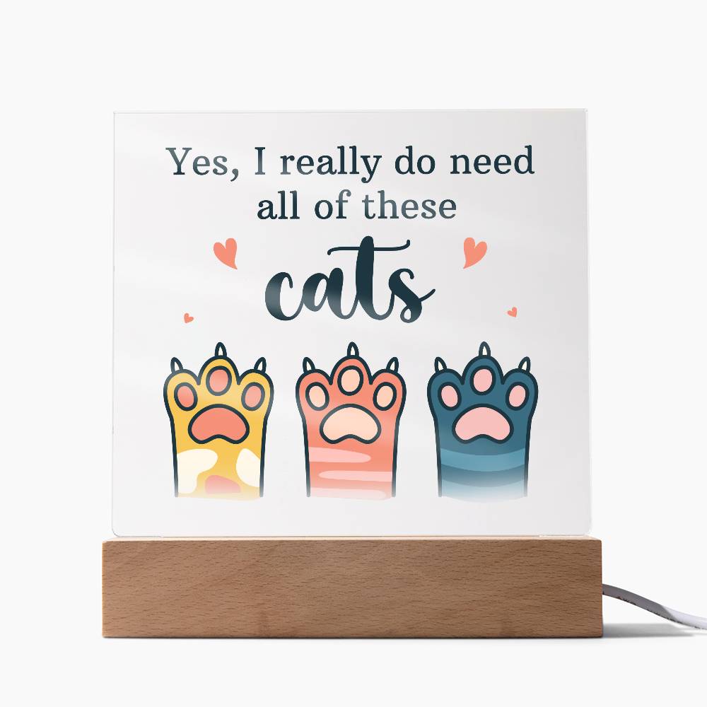 Pets Cats Printed Square Shaped Acrylic Plaque-Express Your Love Gifts