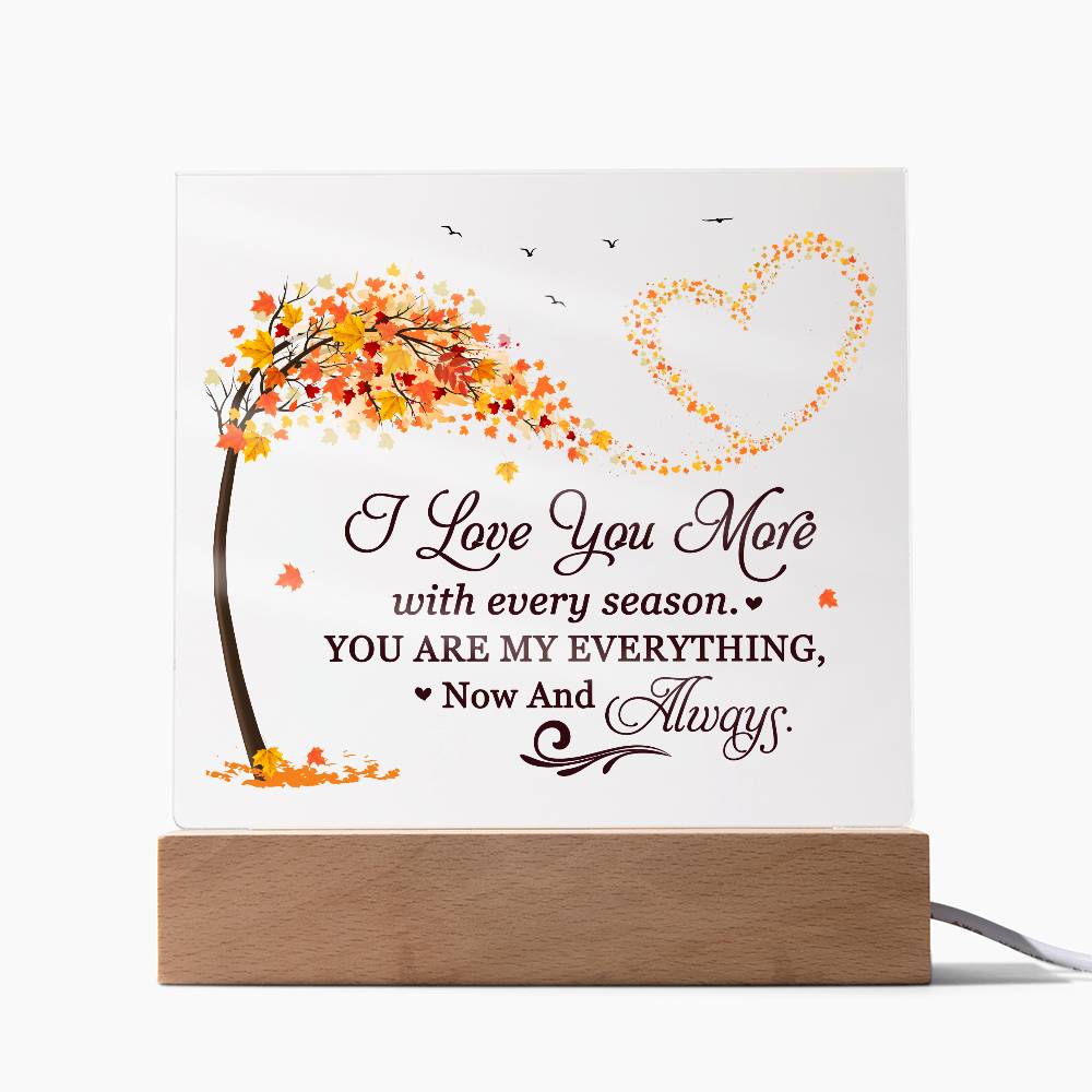 Love You More Printed Square Shaped Acrylic Plaque-Express Your Love Gifts