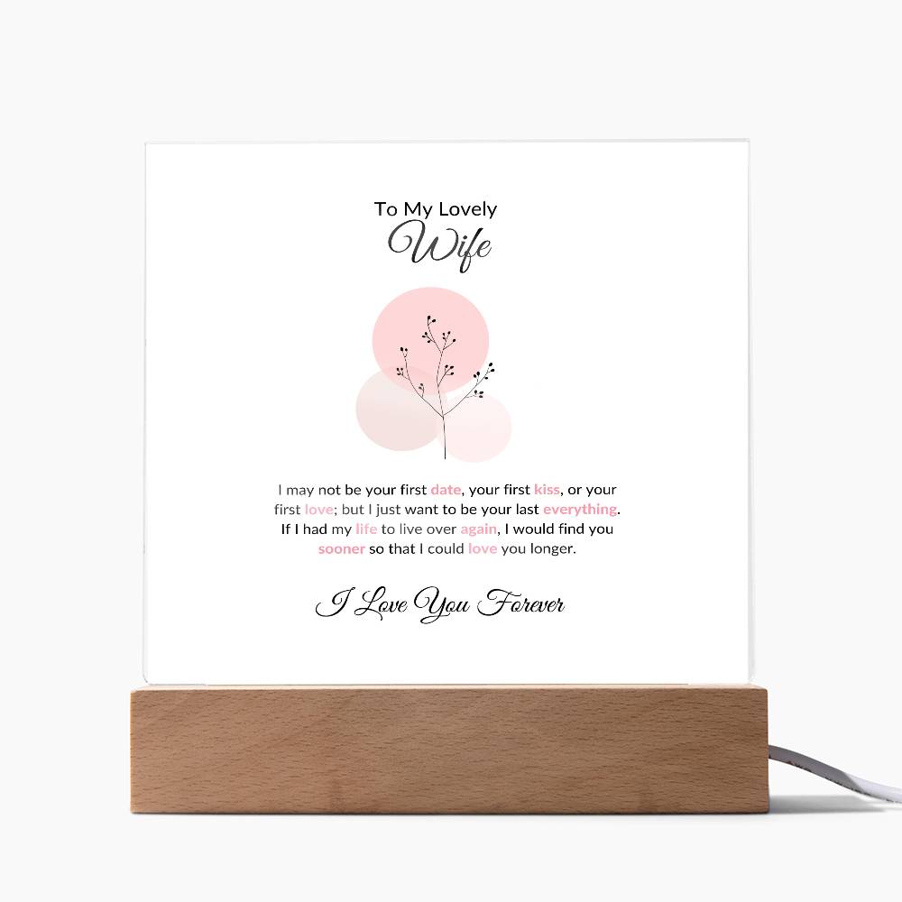 To My Wife Lorem Ipsum Baloon Printed Square Shaped Acrylic Plaque-Express Your Love Gifts