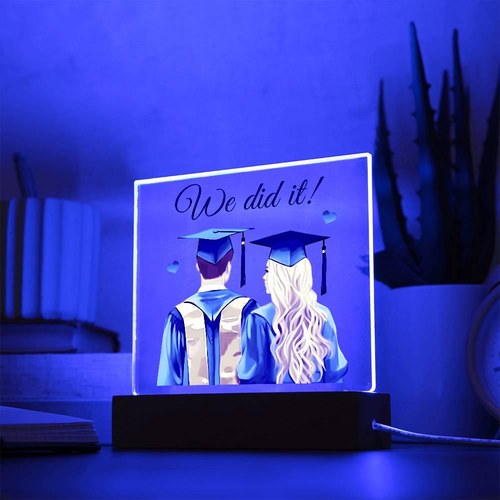 Graduation We Did It Printed Square Shaped Acrylic Plaque-Express Your Love Gifts