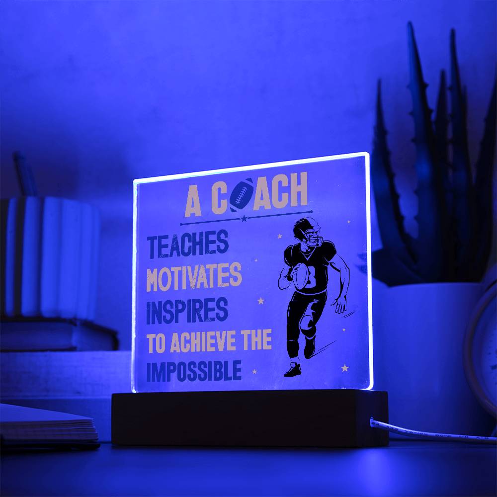 Coach Printed Square Shaped Acrylic Plaque-Express Your Love Gifts