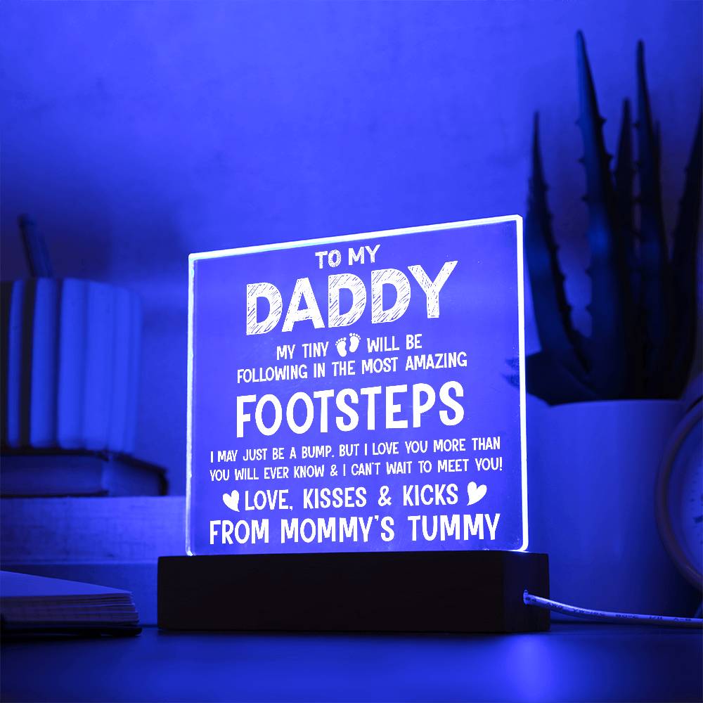 To My Daddy Printed Square Shaped Acrylic Plaque-Express Your Love Gifts