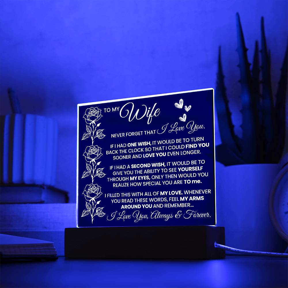 To My Wife Never Forget Printed Square Shaped Acrylic Plaque-Express Your Love Gifts