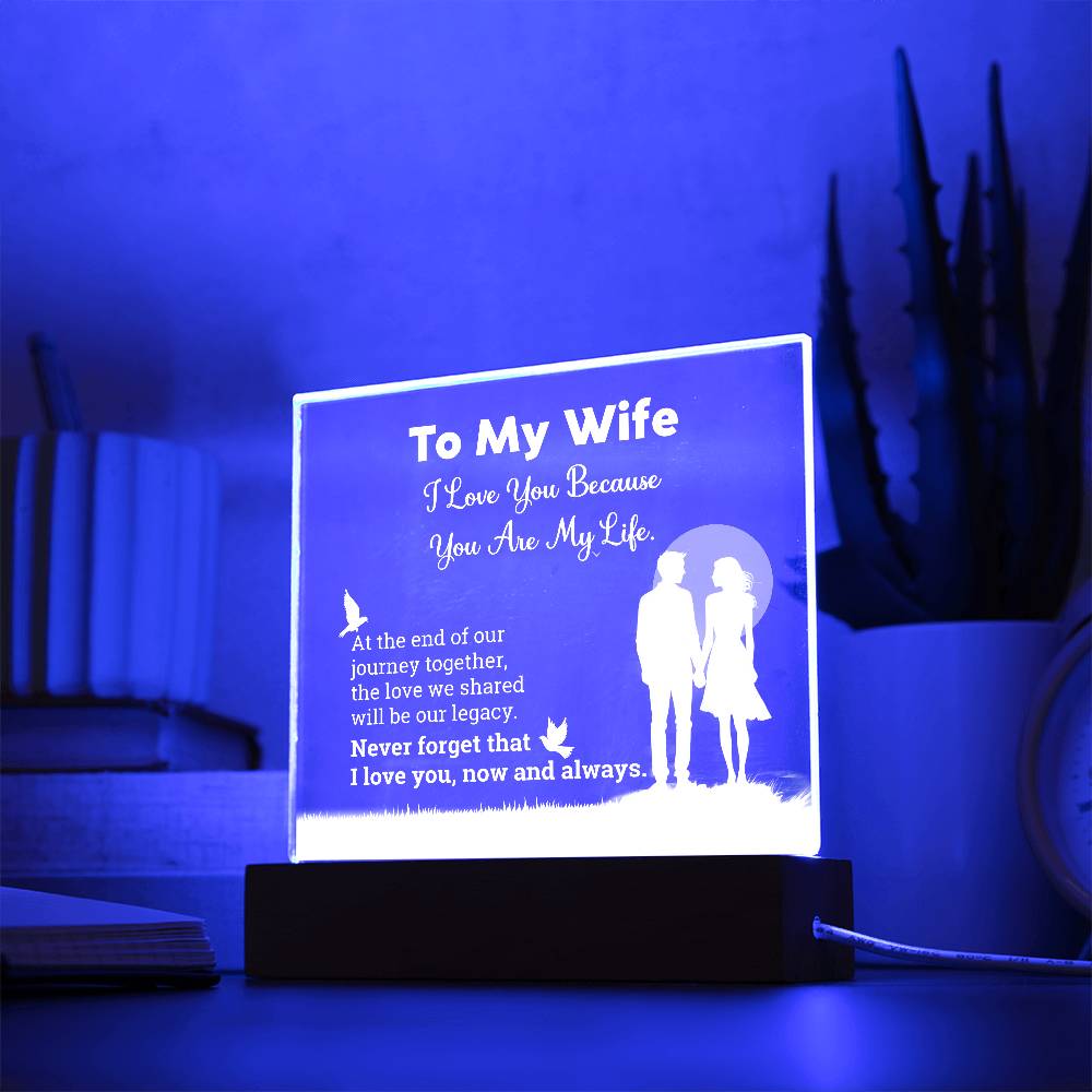 I Love You Because Printed Square Shaped Acrylic Plaque-Express Your Love Gifts