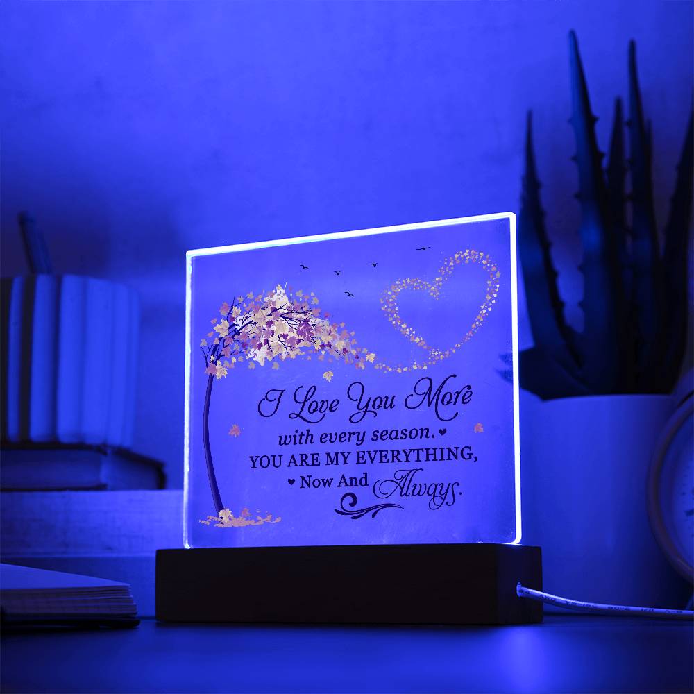 Love You More Printed Square Shaped Acrylic Plaque-Express Your Love Gifts