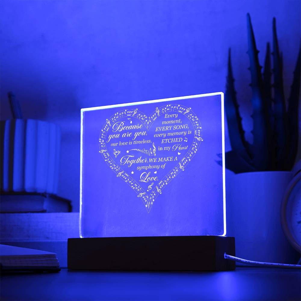 Symphony of Love Printed Square Shaped Acrylic Plaque-Express Your Love Gifts