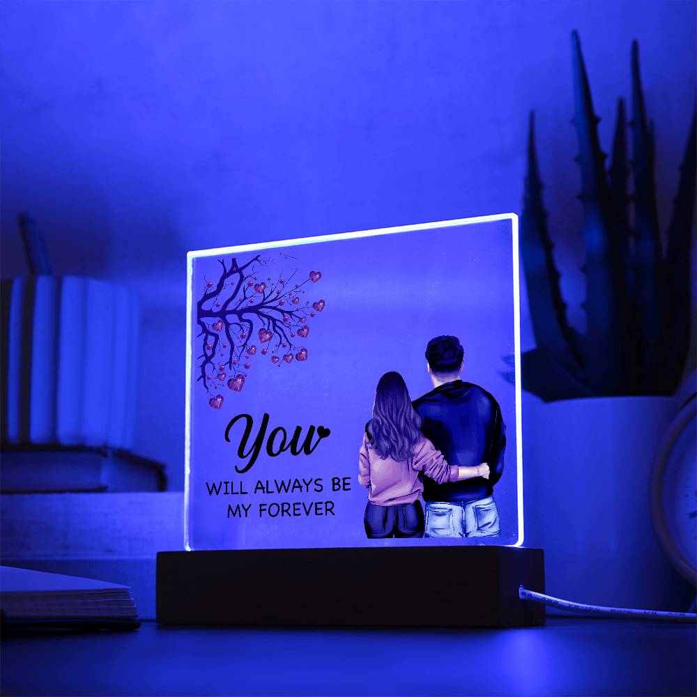 Love My Forever Printed Square Shaped Acrylic Plaque-Express Your Love Gifts