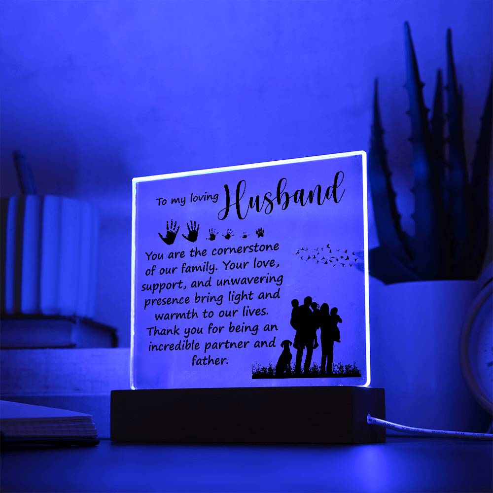 Dad Loving Husband Printed Square Shaped Acrylic Plaque-Express Your Love Gifts
