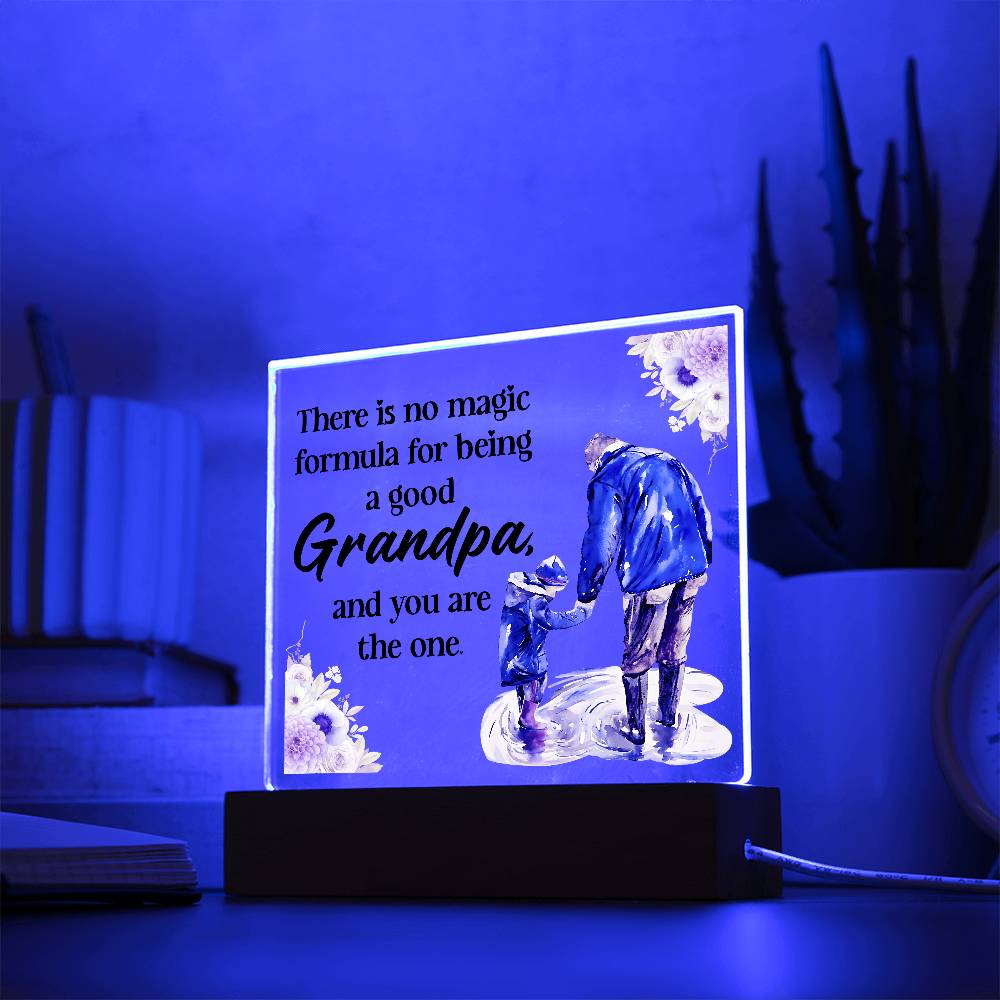 Grandpa Magic Printed Square Shaped Acrylic Plaque-Express Your Love Gifts