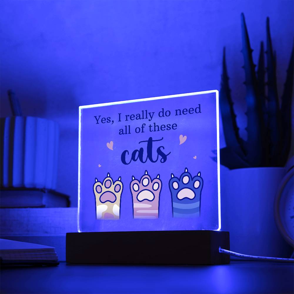 Pets Cats Printed Square Shaped Acrylic Plaque-Express Your Love Gifts