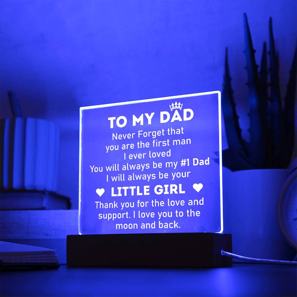 Dad #1 Printed Square Shaped Acrylic Plaque-Express Your Love Gifts