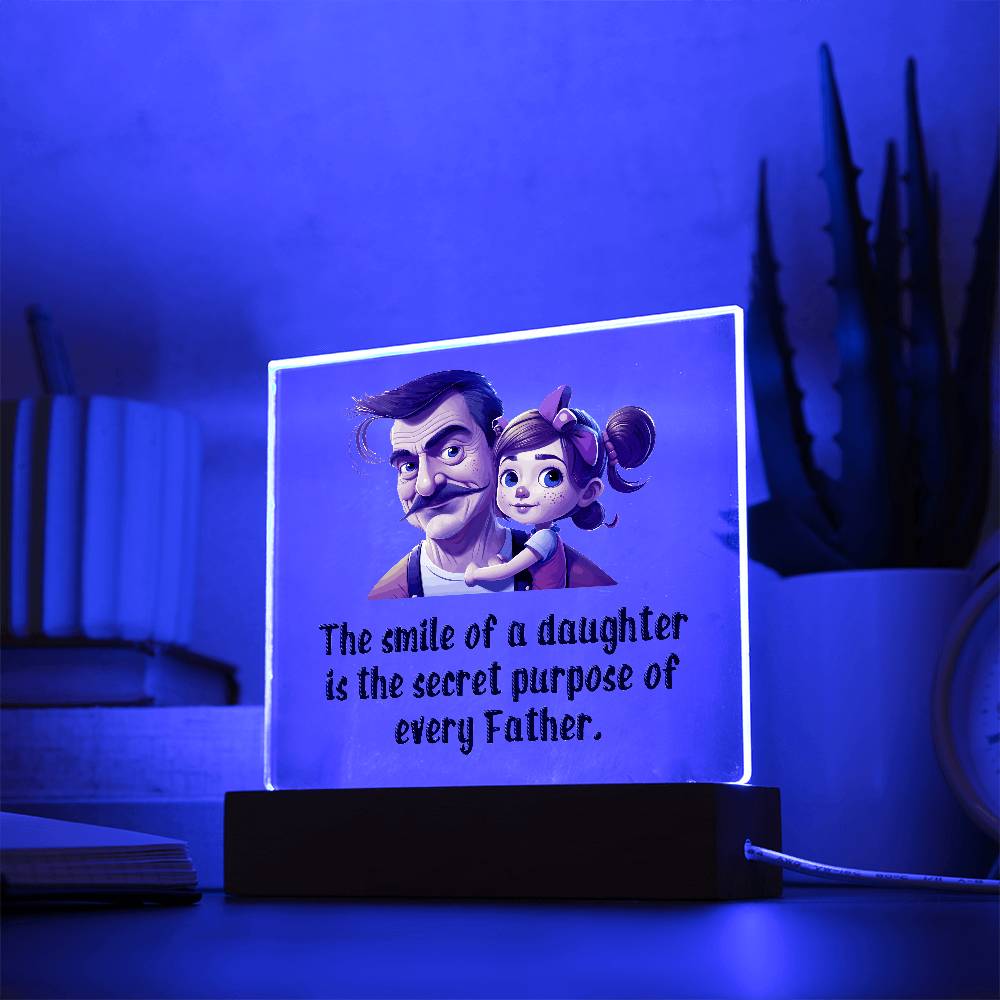 The Smile of a Daughter Printed Square Shaped Acrylic Plaque-Express Your Love Gifts