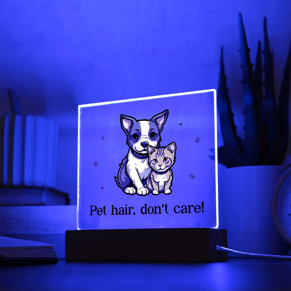 Pet Hair Don't Care! Printed Square Shaped Acrylic Plaque-Express Your Love Gifts