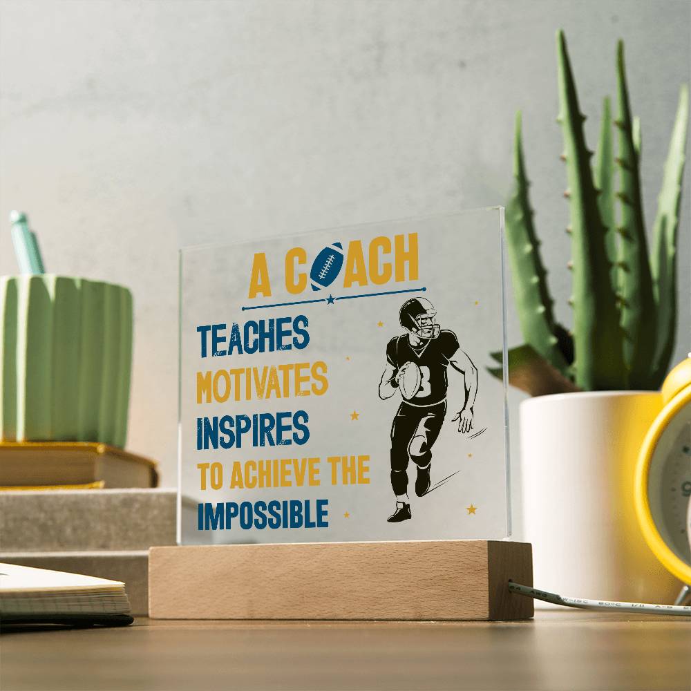 Coach Printed Square Shaped Acrylic Plaque-Express Your Love Gifts