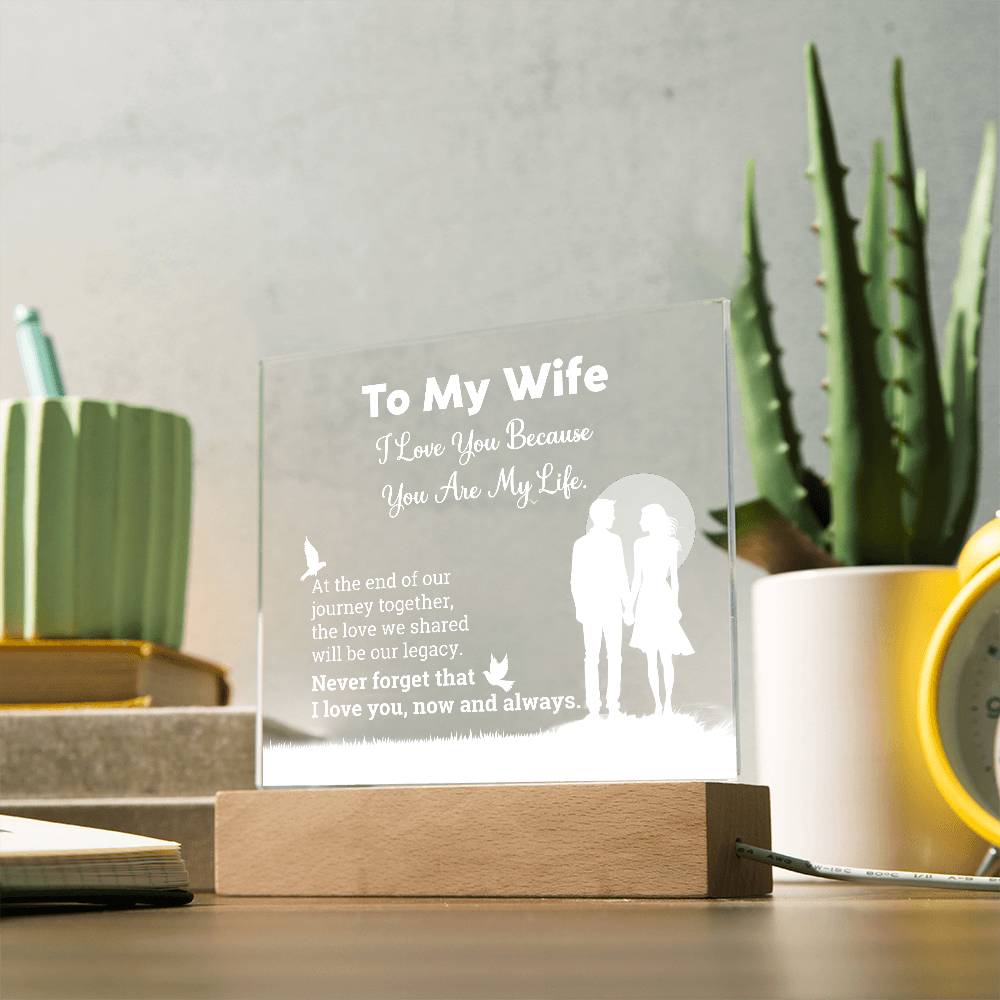 I Love You Because Printed Square Shaped Acrylic Plaque-Express Your Love Gifts