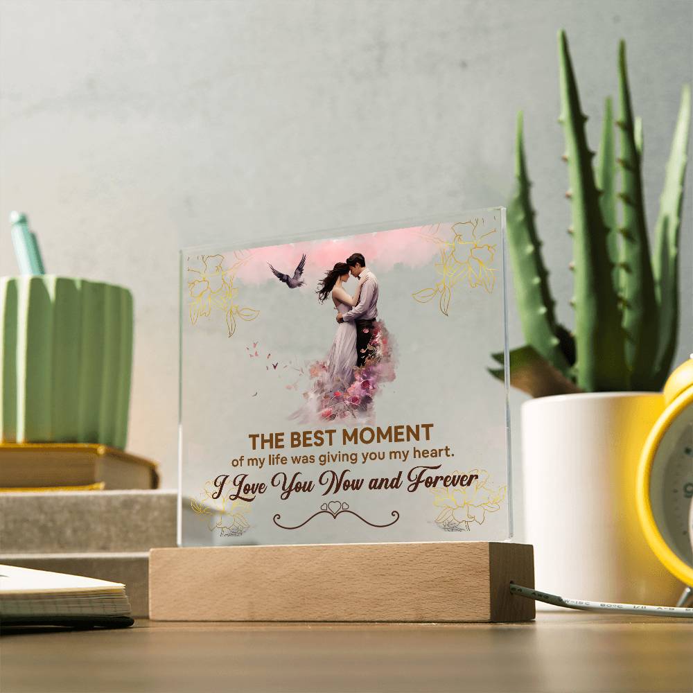 The Best Moment Printed Square Shaped Acrylic Plaque-Express Your Love Gifts