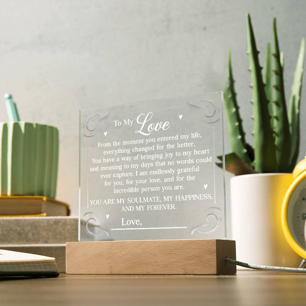 Personalized You Are My Soulmate Printed Square Shaped Acrylic Plaque-Express Your Love Gifts