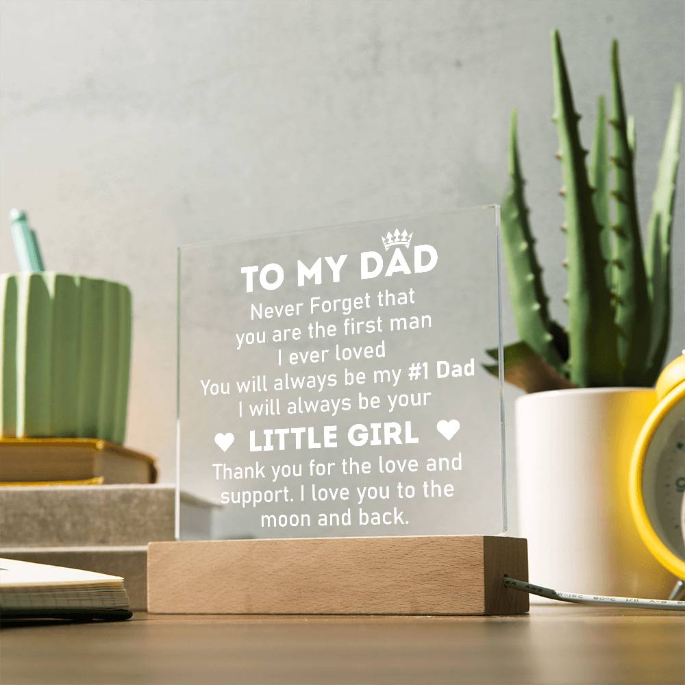 Dad #1 Printed Square Shaped Acrylic Plaque-Express Your Love Gifts