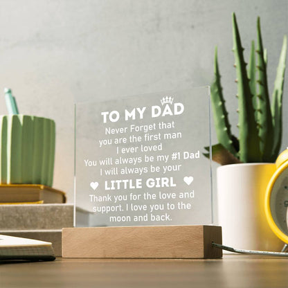 Dad #1 Printed Square Shaped Acrylic Plaque-Express Your Love Gifts
