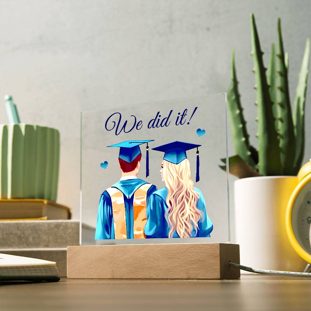Graduation We Did It Printed Square Shaped Acrylic Plaque-Express Your Love Gifts