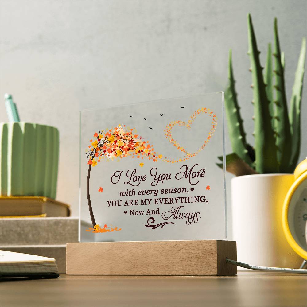 Love You More Printed Square Shaped Acrylic Plaque-Express Your Love Gifts