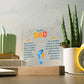 My Dear Dad My Footprint is Small Printed Square Shaped Acrylic Plaque-Express Your Love Gifts