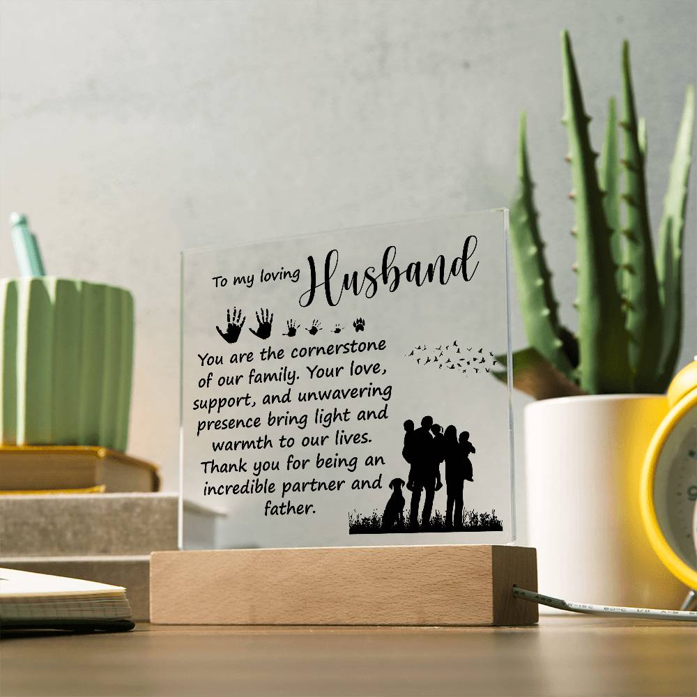 Dad Loving Husband Printed Square Shaped Acrylic Plaque-Express Your Love Gifts