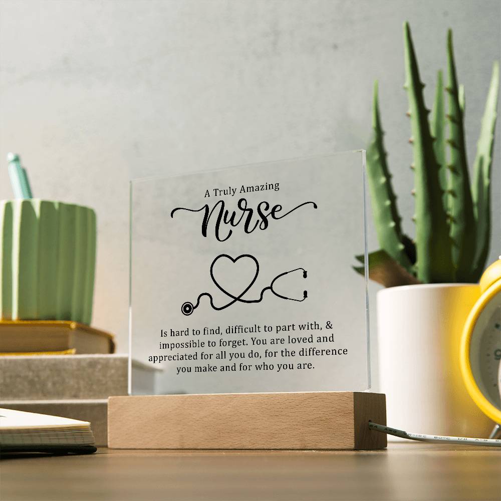 Nursing Truly Amazing Nurse Printed Square Shaped Acrylic Plaque-Express Your Love Gifts