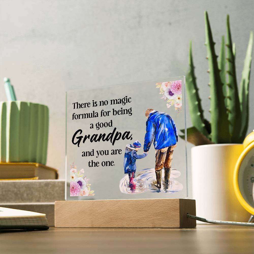 Grandpa Magic Printed Square Shaped Acrylic Plaque-Express Your Love Gifts