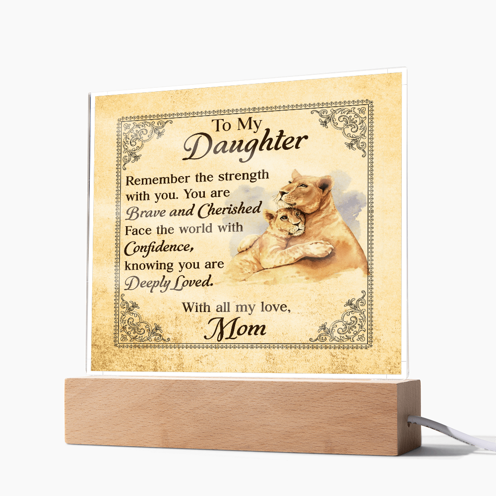 To My Daughter From Mom Deeply Loved Printed Square Shaped Acrylic Plaque-Express Your Love Gifts