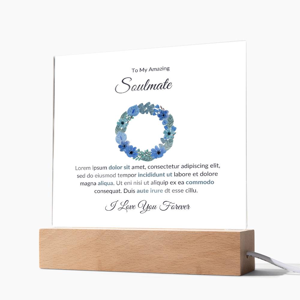 To My Soulmate Lorem Ipsum Dolor Printed Square Shaped Acrylic Plaque-Express Your Love Gifts