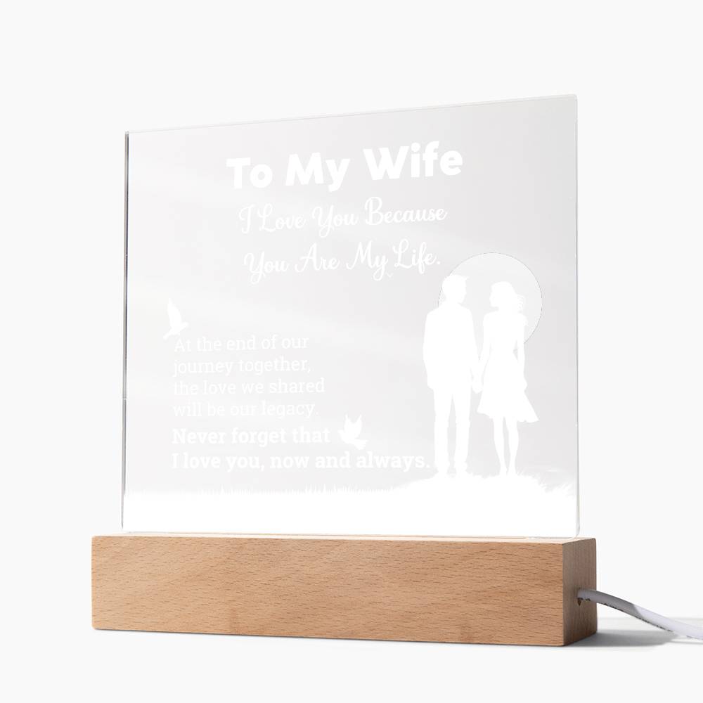I Love You Because Printed Square Shaped Acrylic Plaque-Express Your Love Gifts