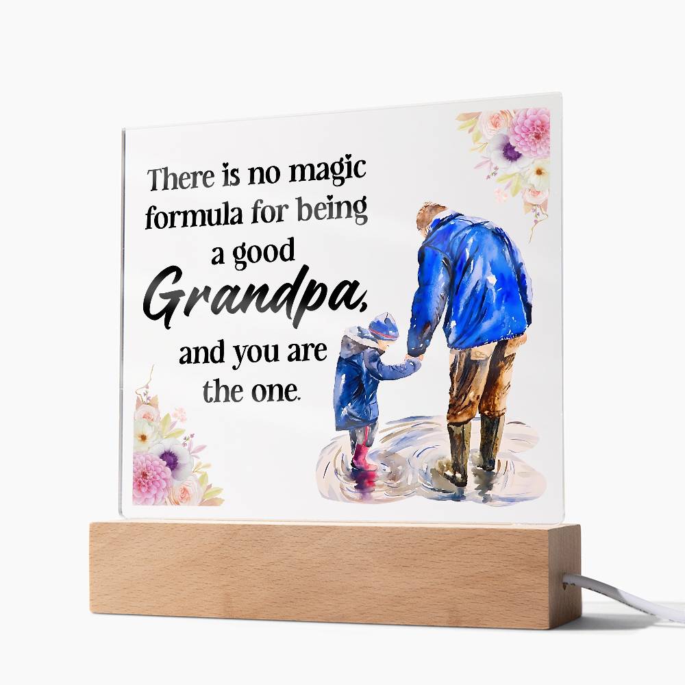 Grandpa Magic Printed Square Shaped Acrylic Plaque-Express Your Love Gifts